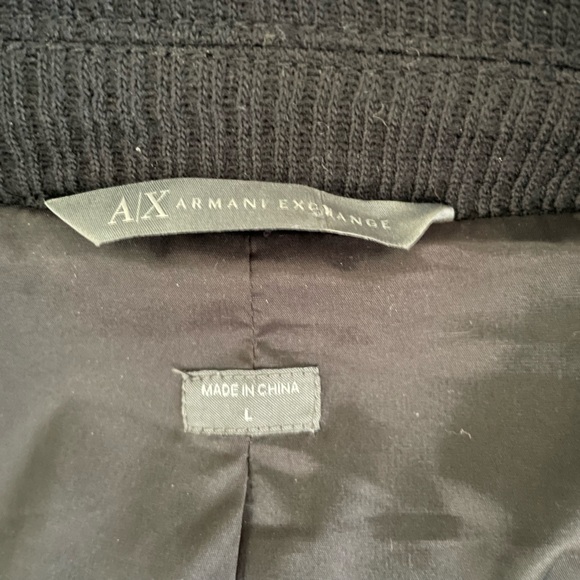 Armani Exchange Black Men's 100% Virgin Wool Knit Blazer Jacket Size Large - Picture 9 of 14